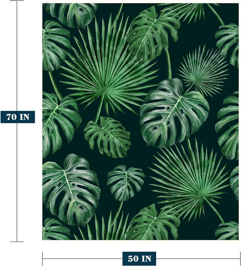 YeeJu Tropical Large Throw Blanket Green Plant Leaf Blanket Throw Blanket for Couch Sofa Bed Soft Cozy Fuzzy Plush Fleece Blankets and Throws Spring Summer Decorative Gift Blanket 50x70 - Image 2